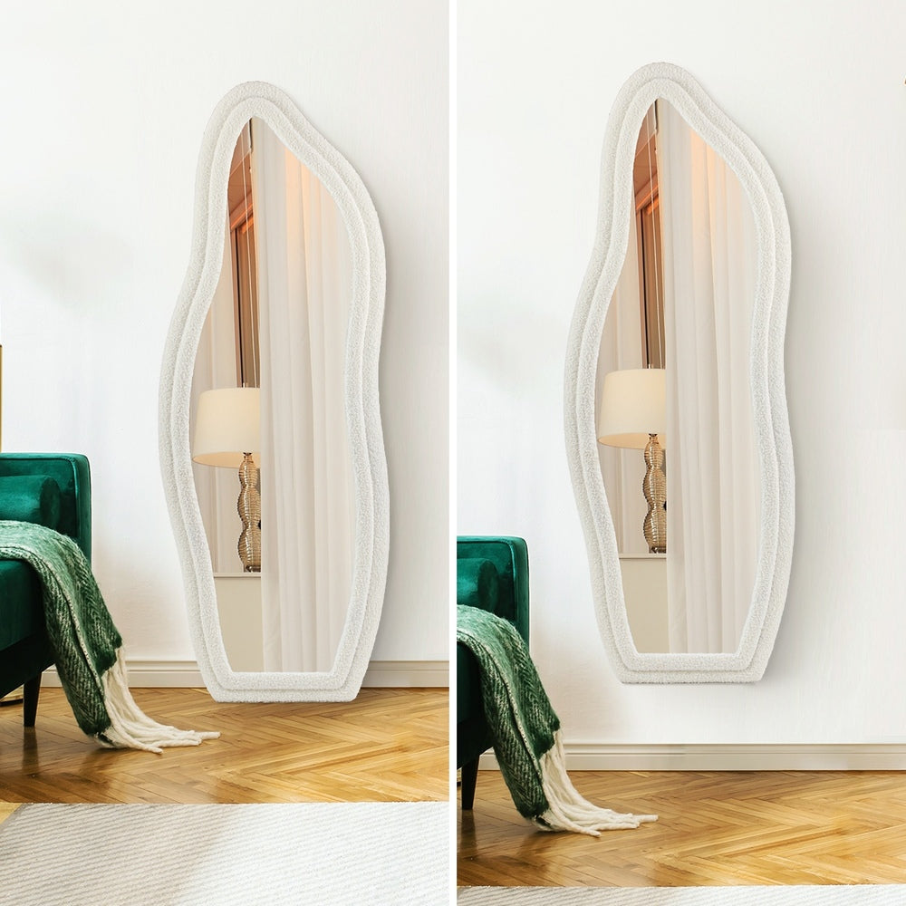 Oikiture Full Length Mirror Boucle Floor Mirrors 160cm