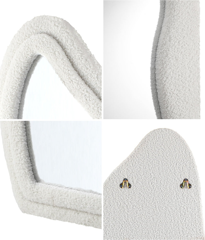 Oikiture Full Length Mirror Boucle Floor Mirrors 160cm
