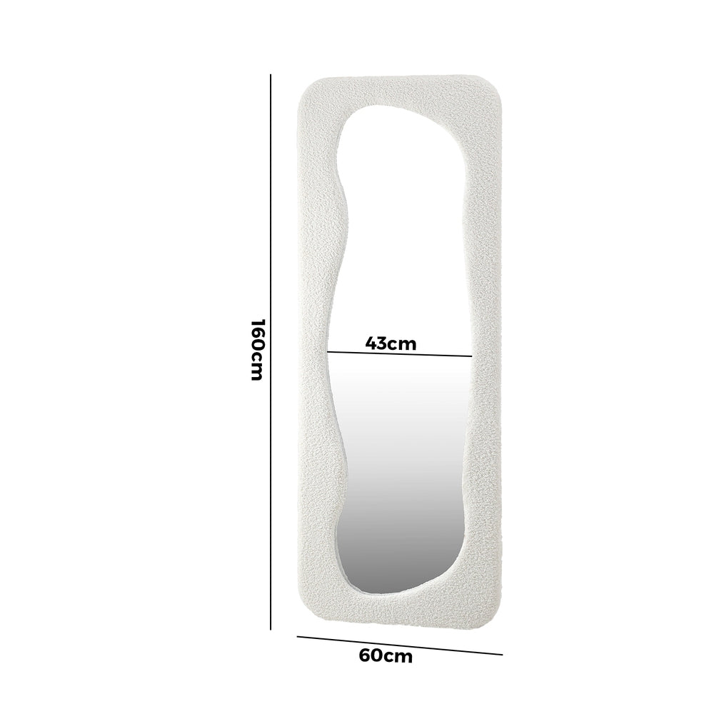 Oikiture Full Length Mirror 160x60cm Boucle Floor Mirrors