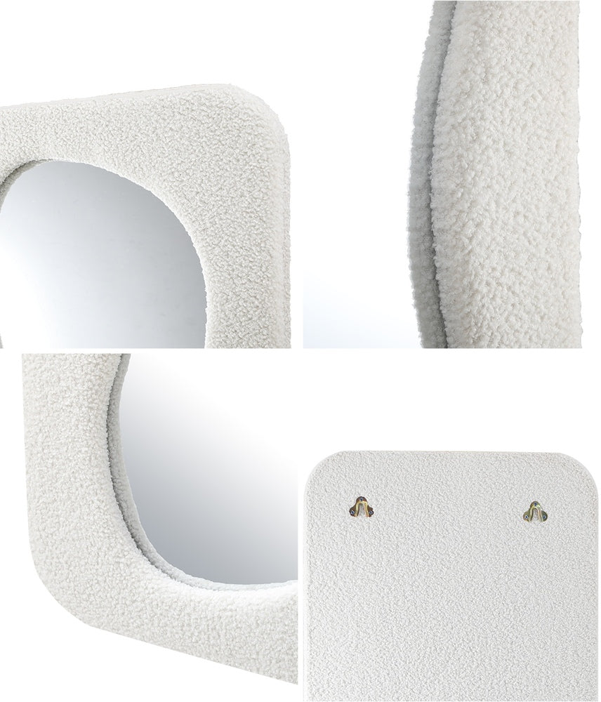 Oikiture Full Length Mirror 160x60cm Boucle Floor Mirrors