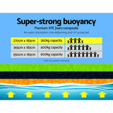 Weisshorn Floating Water Mat 2.7x1.8m Foam Pad Swimming Pool Island Platform - Top-Down View