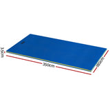 Weisshorn Floating Water Mat 3.5x1.8m Foam Pad Swimming Pool Platform Blue - Front View