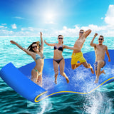 Weisshorn Floating Water Mat 3.5x1.8m Foam Pad Swimming Pool Platform Blue - Close-Up Angle