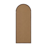 Oikiture Wooden Full Length Mirror 166x60cm Arched Floor Mirrors Brown