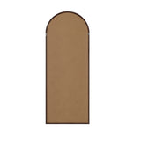 Oikiture Wooden Full Length Mirror 166x60cm Arched Floor Mirrors Brown - Low Angle