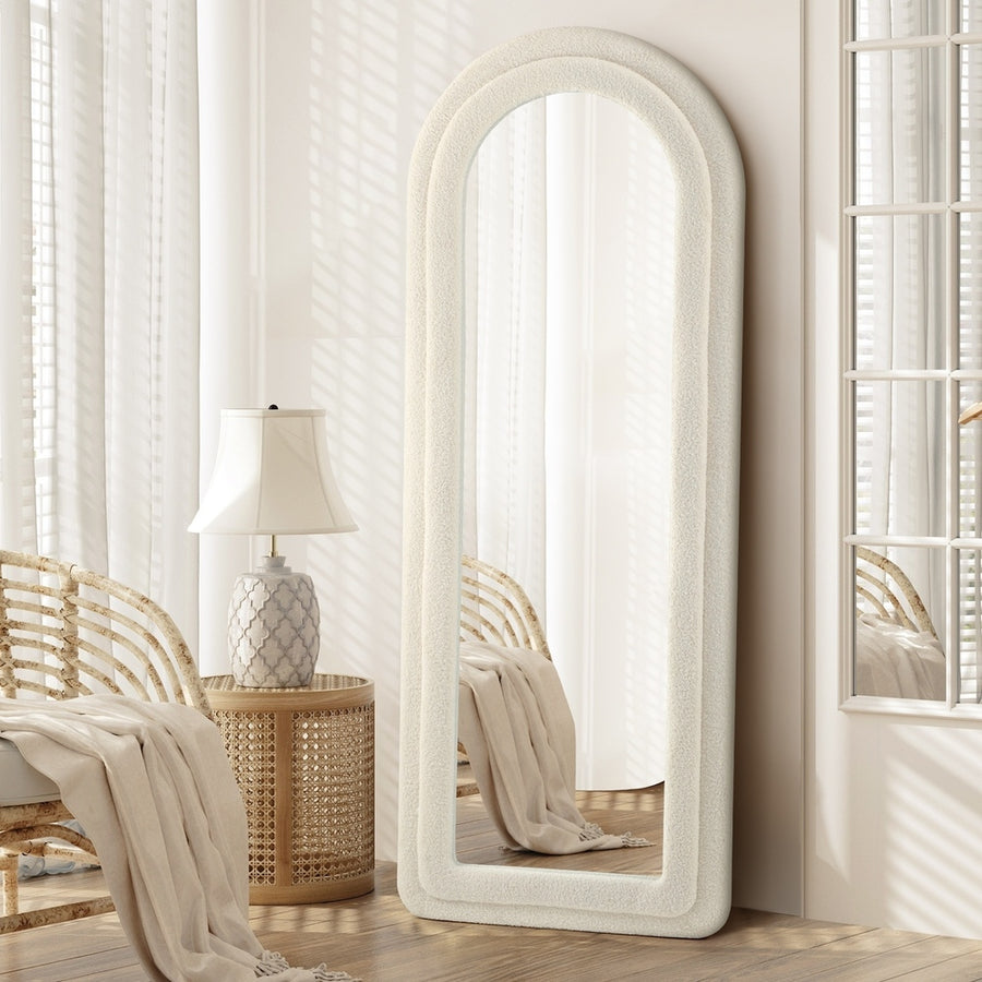 Oikiture Full Length Mirror Boucle Frame 1.6M Floor Mirrors, image 9
