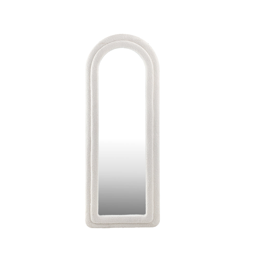 Oikiture Full Length Mirror Boucle Frame 1.6M Floor Mirrors