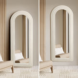 Oikiture Full Length Mirror Boucle Frame 1.6M Floor Mirrors - Side View