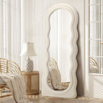 Oikiture Full Length Mirror 160cm Boucle Frame Floor Mirror
