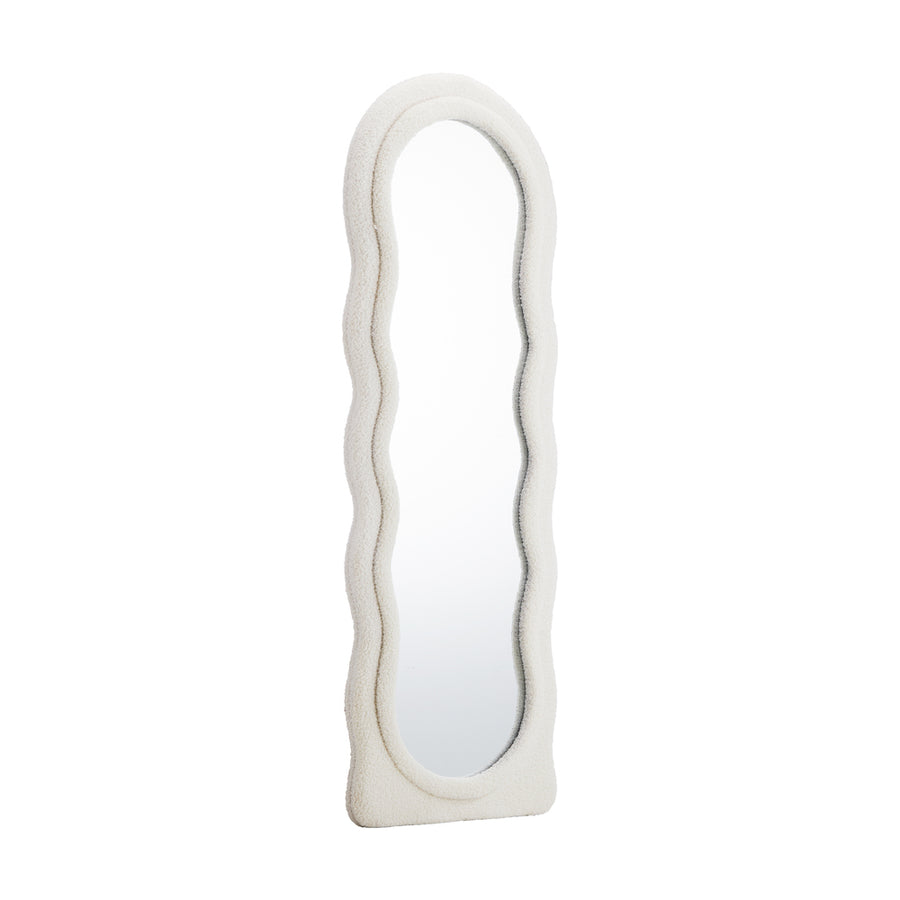Oikiture Full Length Mirror 160cm Boucle Frame Floor Mirror