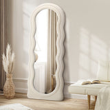 Oikiture Full Length Mirror 160cm Boucle Frame Floor Mirror