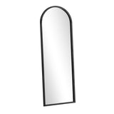Oikiture Wooden Full Length Mirror 180x70cm Arched Floor Mirrors Black