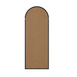 Oikiture Wooden Full Length Mirror 180x70cm Arched Floor Mirrors Black