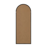 Oikiture Wooden Full Length Mirror 180x70cm Arched Floor Mirrors Black - Close-Up Angle