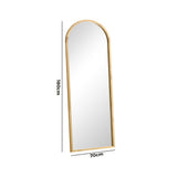 Oikiture Wooden Full Length Mirror 180x70cm Arched Floor Mirrors
