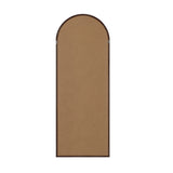 Oikiture Wooden Full Length Mirror 180x70cm Arched Floor Mirrors Brown - 45-Degree Angle