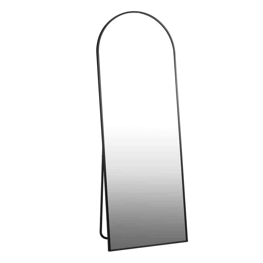 Oikiture Full Length Mirror Arched 166x60cm Free Standing Black