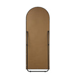 Oikiture Full Length Mirror Arched 166x60cm Free Standing Black