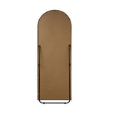 Oikiture Full Length Mirror Arched 166x60cm Free Standing Black - Low Angle