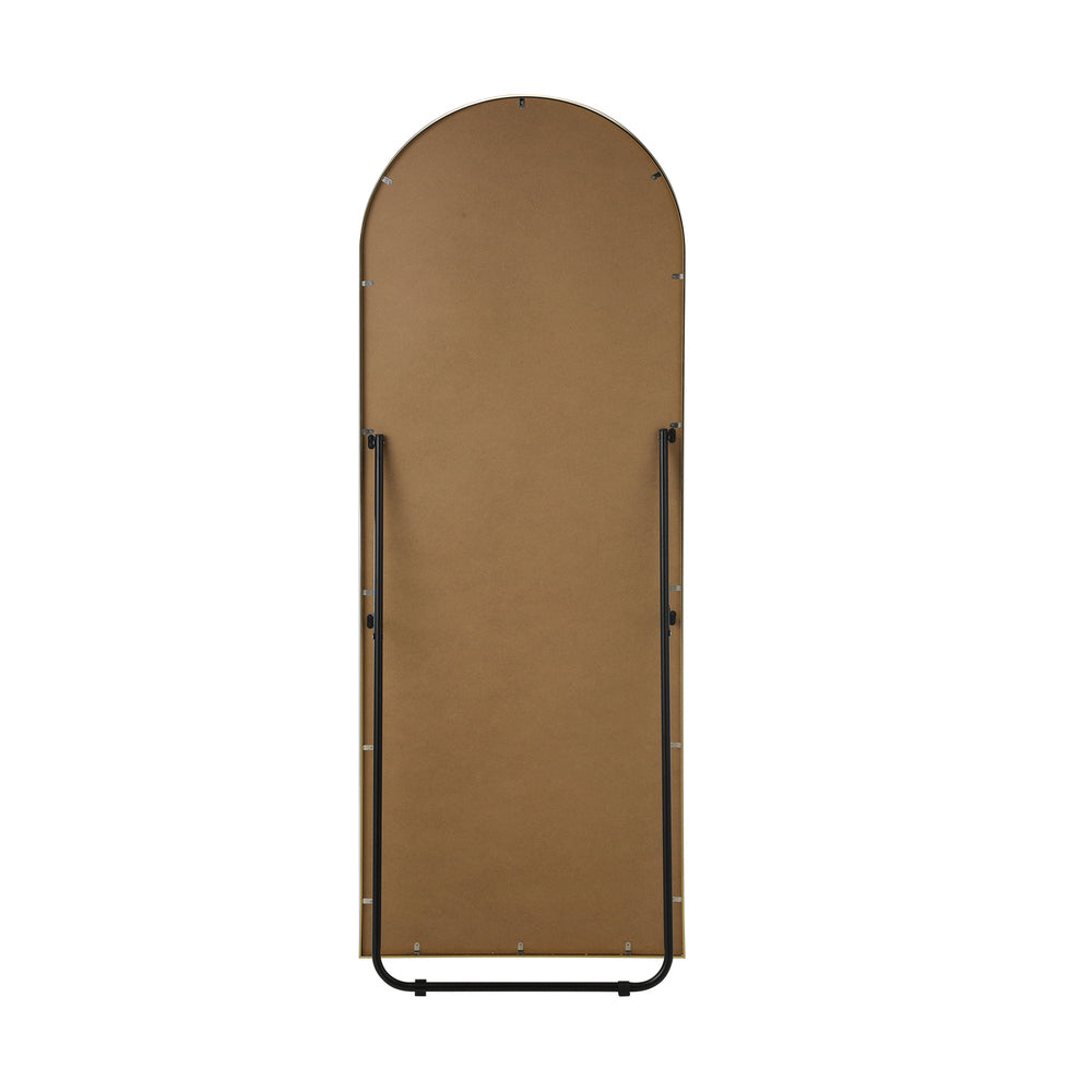 Oikiture Full Length Mirror Arched Free Standing Gold 166x60cm
