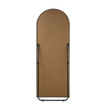 Oikiture 180x70cm Full Length Mirror Arched Floor Mirrors Black