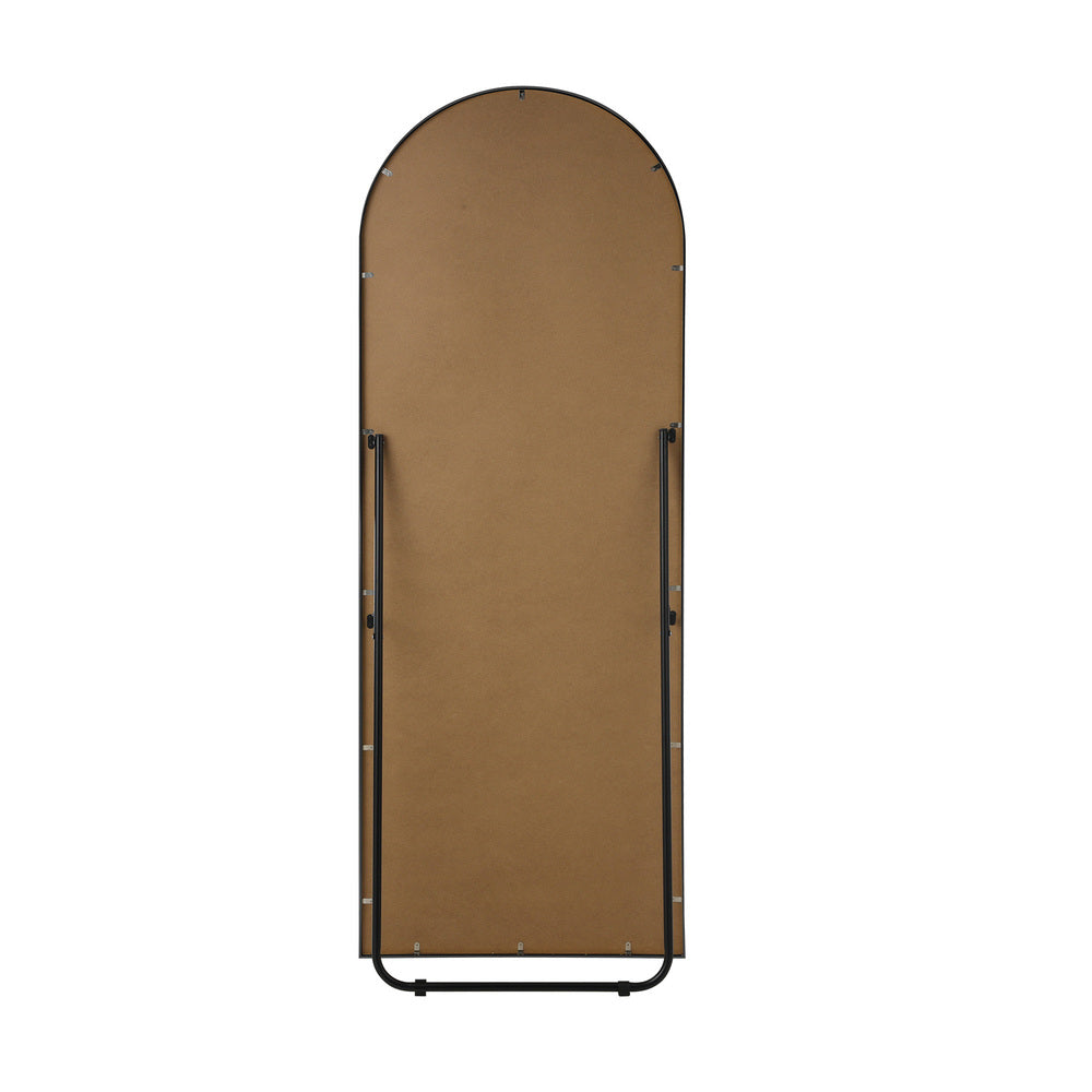Oikiture 180x70cm Full Length Mirror Arched Floor Mirrors Black
