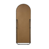 Oikiture 180x70cm Full Length Mirror Arched Floor Mirrors Black - Rear View