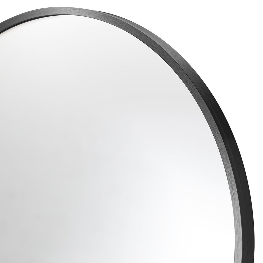 Oikiture 180x70cm Full Length Mirror Arched Floor Mirrors Black