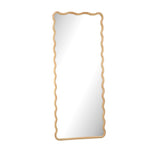 Oikiture Wooden Full Length Mirror 165x60cm Wavy Floor Mirrors