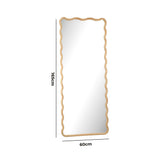 Oikiture Wooden Full Length Mirror 165x60cm Wavy Floor Mirrors