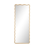 Oikiture Wooden Full Length Mirror 180x70cm Wavy Floor Mirrors - Low Angle