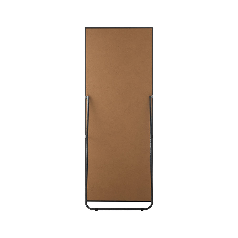 Oikiture Wooden Full Length Mirror Rectangle 166x60cm Black
