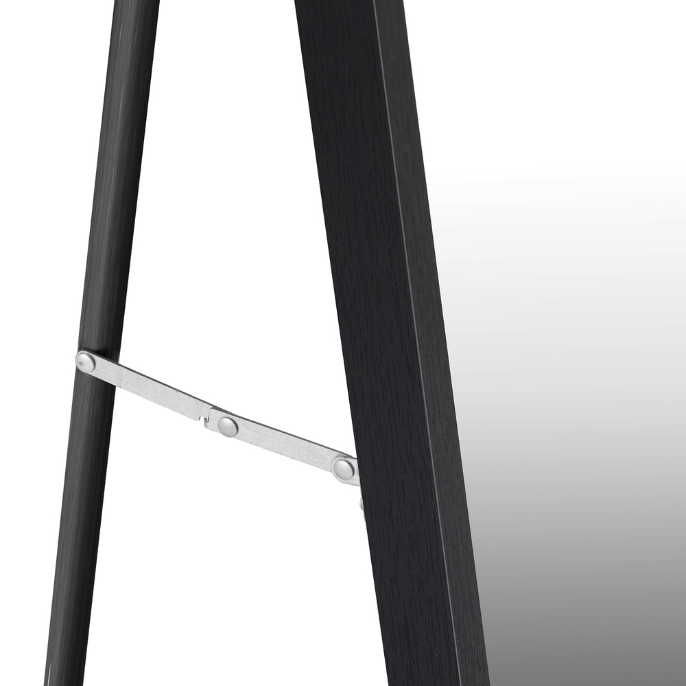 Oikiture Wooden Full Length Mirror Rectangle 166x60cm Black
