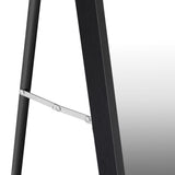 Oikiture Wooden Full Length Mirror Rectangle 166x60cm Black - Side View