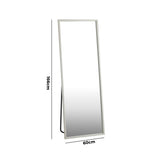 Oikiture Wooden Full Length Mirror 166x60cm Rectangle White - Extra Image