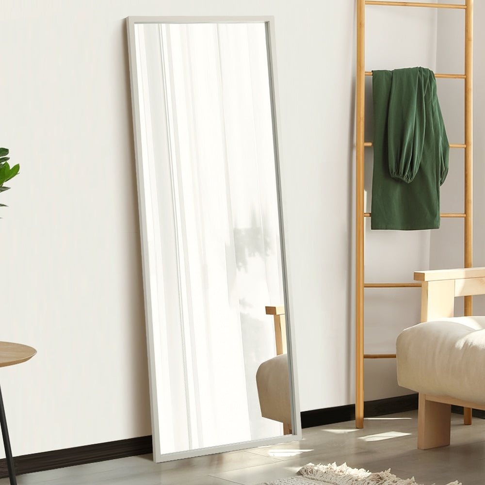 Oikiture Wooden Full Length Mirror 166x60cm Rectangle White