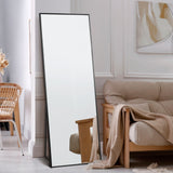 Oikiture 166x60cm Full Length Mirror Dressing Floor Mirrors Black - Rear View