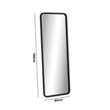 Oikiture Wooden Full Length Mirror 166x60cm Rectangle Floor Mirrors Black - Side View