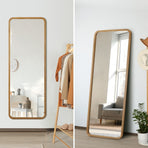 Oikiture Full Length Mirror Rectangle Wooden 166cm x 60cm, image 5