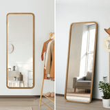Oikiture Full Length Mirror Rectangle Wooden 166cm x 60cm - 45-Degree Angle