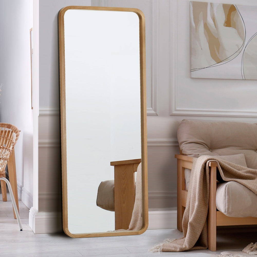 Oikiture Wooden Full Length Mirror 180x70cm Rectangle Floor Mirrors