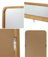 Oikiture Wooden Full Length Mirror 180x70cm Rectangle Floor Mirrors - Front View