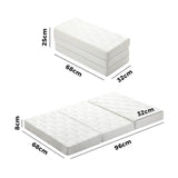 Bedra Folding Mattress 3-Fold Foldable Foam White - Side View