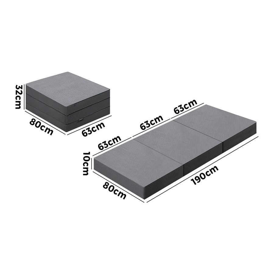 Bedra Folding Mattress Single Size Trifold Cushion Mat, Foldable
