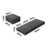 Bedra Folding Mattress Portable Single Sofa Foam Bed Grey - Close-Up Angle