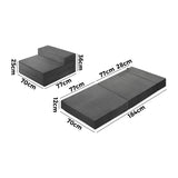 Bedra Foldable Foam Mattress Floor Bed Grey Single - Rear View