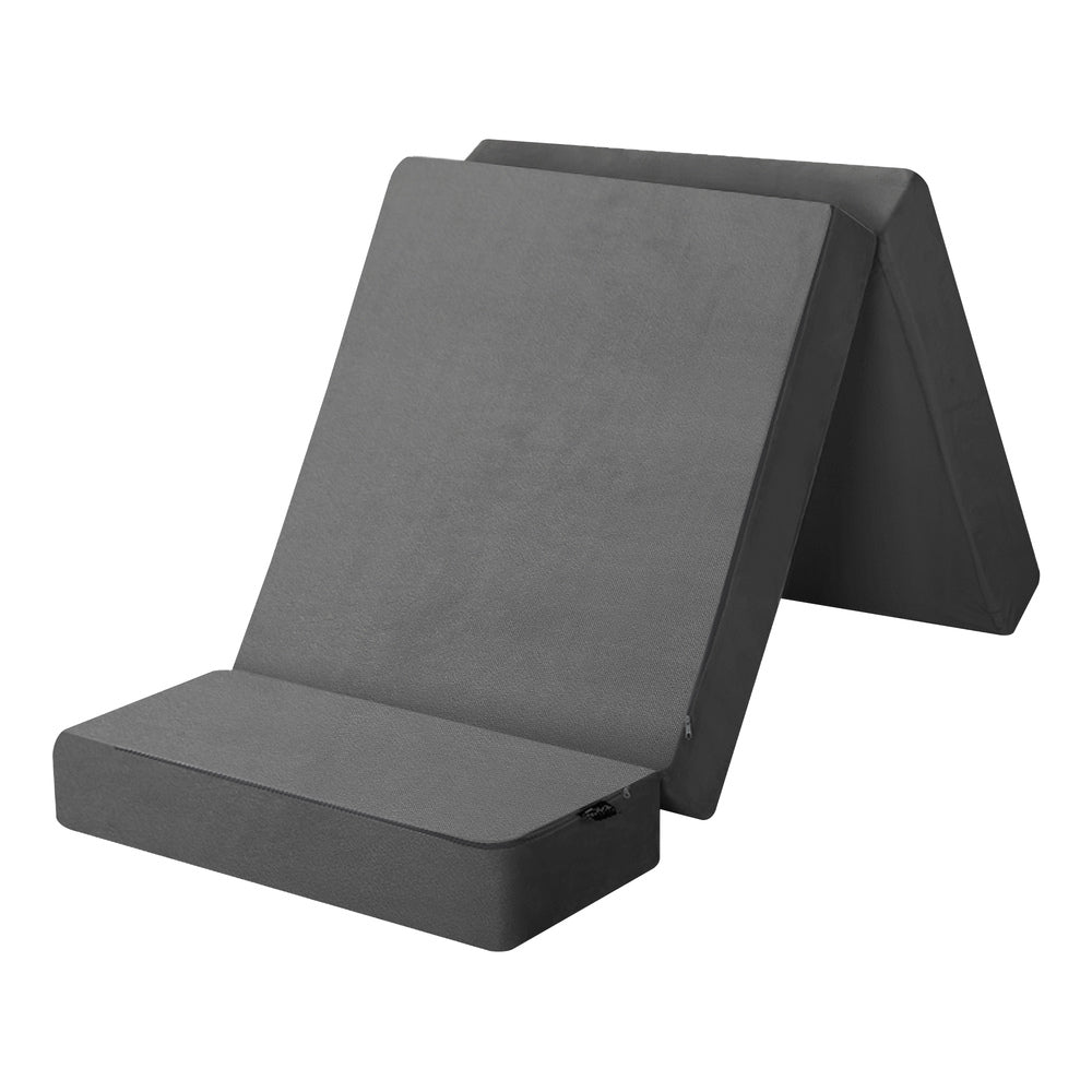 Bedra Foldable Foam Mattress Floor Bed Grey Single