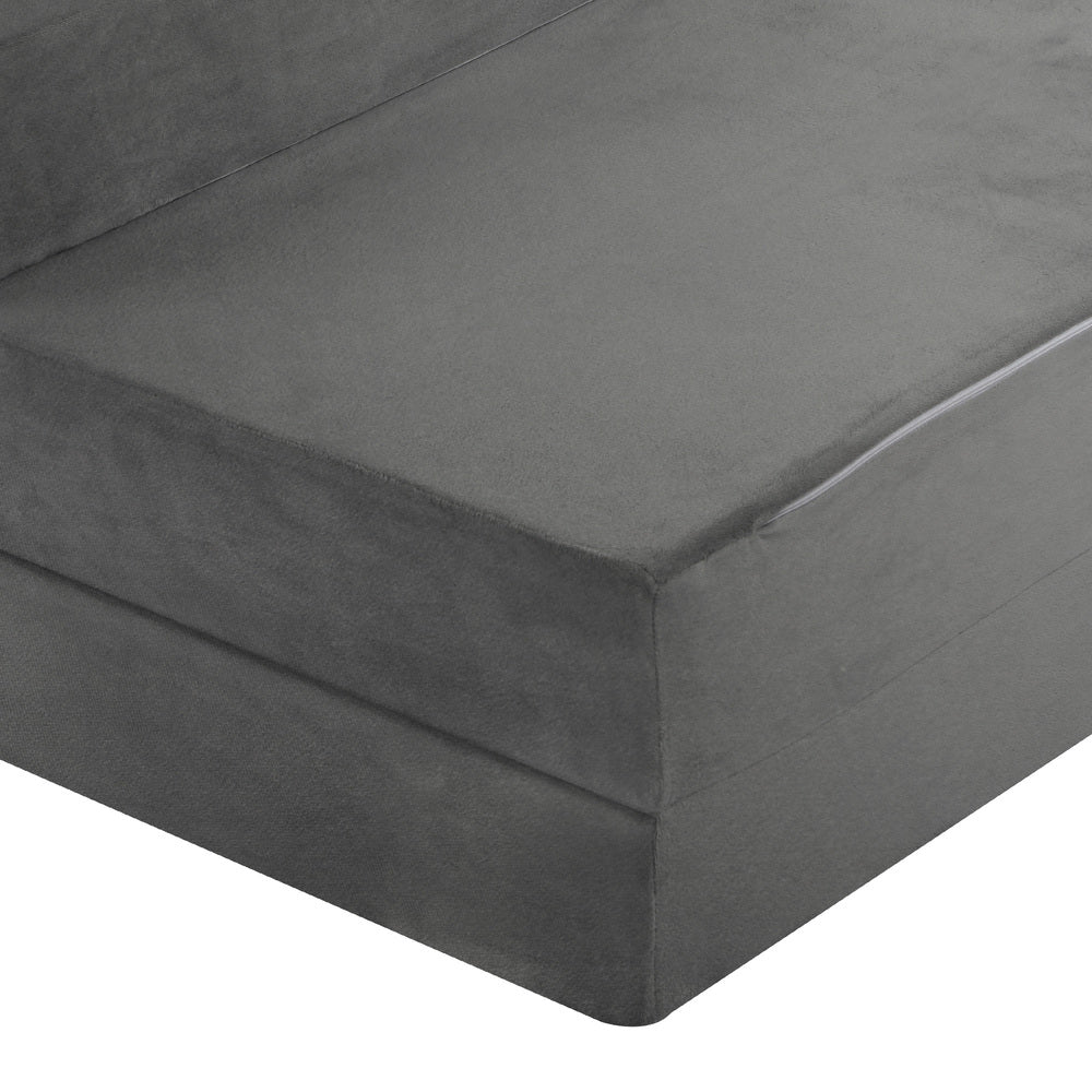 Bedra Foldable Foam Mattress Floor Bed Grey Single