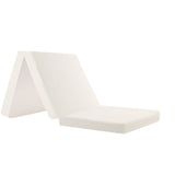 Bedra Folding Foam Mattress Sherpa Fleece Portable 3-fold Double - Top-Down View