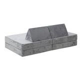 Mazam Kids Play Couch Modular Foam Sofa Bed DIY 2 Seater Grey - Extra Image